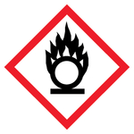 GHS-Symbol 03 Flamme über Kreis - entzündend wirkende Stoffe, Folie transparent, 20 x 20 mm, 30 Stück/Bogen