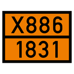Warntafel X886 1831, orange, 400 x 300 mm in verschiedenen Materialien