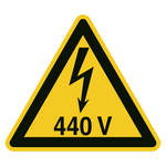 Warnzeichen "Warnung vor gefährlicher elektrischer Spannung, 440 V" praxisbewährt
