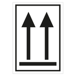 Gefahrzettel, Verpackungskennzeichen Ausrichtungspfeile Oben, Wei&szlig;, Pfeile Schwarz mit Rahmen, Haftpapier, 74 x 105 mm, 500 St&uuml;ck/Rolle