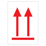 Gefahrzettel, Verpackungskennzeichen Ausrichtungspfeile Oben, Wei&szlig;, Pfeile Rot, Haftpapier, 74 x 105 mm, 500 St&uuml;ck/Rolle