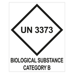 Gefahrzettel, Ansteckungsgefährliche Stoffe, mit UN 3373, BIOLOGICAL SUBSTANCE CATEGORY B (Englisch), Haftpapier, 80 x 100 mm, 100 Stück/Rolle