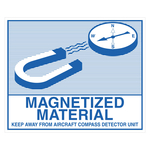 Gefahrzettel, Verpackungskennzeichen Magnetized Material (Magnetisches Material), Haftpapier, 120 x 110 mm, 500 St&uuml;ck/Rolle