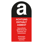 Gefahrenkennzeichen, Aufkleber Achtung enthält Asbest - Asbeststaub, Folie, 50 x 120 mm, 500 Stück/Rolle