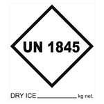 Gefahrzettel, Verpackungskennzeichen Dry Ice mit UN 1845, in verschiedenen Größen und Materialien