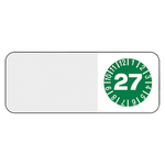Kabelpr&uuml;fplakette Gr&uuml;n Jahr 27 Folie 50 x 20 mm 5 St&uuml;ck/Bogen