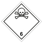Gefahrzettel Placards Klasse 6.1 Giftige Stoffe Aluminium Verbundplatte 2 mm 250 x 250 mm Einzelstück