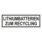 Verpackungskennzeichen LITHIUMBATTERIEN ZUM RECYCLING, Haftpapier, 150 x 50 mm, 500 Stück/Rolle