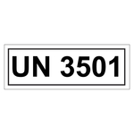 Gefahrzettel mit UN 3501, in verschiedenen Größen