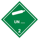 Gefahrzettel, Gefahrgutaufkleber Klasse 2.2 Nicht entzündbare, nicht giftige Gase mit Eindruck UN-Nummer, Gasflasche Weiß, in verschiedenen Größen und Materialien
