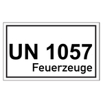 Gefahrzettel mit UN 1057 Feuerzeuge, Folie, 100 x 60 mm, 500 St&uuml;ck/Rolle