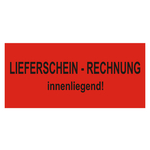 Paketaufkleber Lieferschein Rechnung innenliegend, Rot, 136 x 63 mm