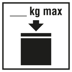 Verpackungskennzeichen H&ouml;chstzul&auml;ssige Stapellast zum Selbstbeschriften, Wei&szlig; mit Rand, Folie, 100 x 100 mm, 500 St&uuml;ck/Rolle