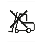Verpackungskennzeichen Keinen Gabelstapler benutzen, Wei&szlig;, Haftpapier, 74 x 105 mm, 500 St&uuml;ck/Rolle