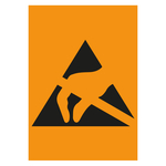 Verpackungskennzeichen Elektrostatisch gefährdetes Bauelement, Orange, in verschiedenen Größen