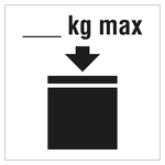Verpackungskennzeichen Höchstzulässige Stapellast nach Wunsch, Weiß, 100 x 100 mm