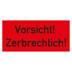 Paketaufkleber Vorsicht Zerbrechlich, Rot, Haftpapier, 136 x 63 mm, 500 Stück/Rolle