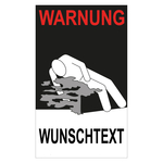 Gefahrzettel Kühlmittel, Warnung mit Eindruck nach Wunsch, Folie, 150 x 250 mm, Einzeletikett
