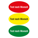 Qualitätsaufkleber mit Text nach Wunsch, 90 x 50 mm, Oval, in verschiedenen Farben