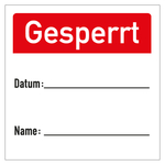 Qualitätsaufkleber Gesperrt, Weiß, Folie, 40 x 40 mm, Quadratisch, 100 Stück/Rolle
