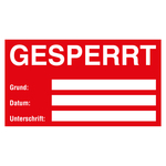 Qualitätsaufkleber Gesperrt, Rot, Folie ablösbar, 90 x 50 mm, Rechteckig, 500 Stück/Rolle