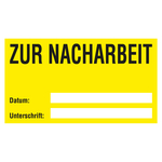 Qualit&auml;tsaufkleber Zur Nacharbeit, Gelb, Folie abl&ouml;sbar, 90 x 50 mm, Rechteckig, 500 St&uuml;ck/Rolle