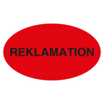 Qualitätsaufkleber Reklamation, Rot, 90 x 50 mm, Oval