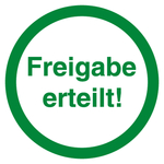 Qualit&auml;tsaufkleber Freigabe erteilt, Wei&szlig;, Folie, &Oslash; 35 mm, Rund, 100 St&uuml;ck/Rolle