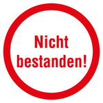 Qualitätsaufkleber Nicht bestanden, Weiß, Ø 35 mm, Rund