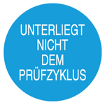 Qualitätsaufkleber Unterliegt nicht dem Prüfzyklus, Blau, Ø 20 mm, Rund