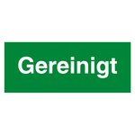 Qualitätsaufkleber Gereinigt, Grün, 50 x 20 mm, Rechteckig