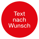 Qualitätsaufkleber mit Text nach Wunsch, Rot, Dokumentenfolie, Ø 35 mm, Einzeletikett