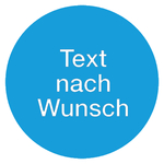Qualitätsaufkleber mit Text nach Wunsch, Blau, Dokumentenfolie, Ø 35 mm, Einzeletikett