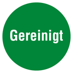 Qualitätsaufkleber Gereinigt, Grün, Ø 35 mm, Rund