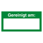 Qualitätsaufkleber Gereinigt am, Grün, Folie ablösbar, 40 x 20 mm, Rechteckig, 500 Stück/Rolle