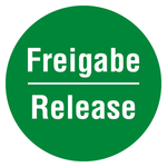 Qualitätsaufkleber Freigabe Release, Grün, Ø 35 mm, Rund