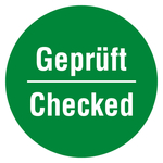 Qualitätsaufkleber Geprüft Checked, Grün, Folie, Ø 35 mm, Rund, 100 Stück/Rolle