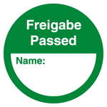 Qualit&auml;tsaufkleber Freigabe Passed, Gr&uuml;n, Folie abl&ouml;sbar, &Oslash; 60 mm, Rund, 500 St&uuml;ck/Rolle