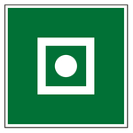 Rettungszeichen Generalalarm auf einem Schiff DIN EN ISO 7010 E031 Folie 150 x 150 mm Einzeletikett