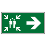 Rettungszeichen Sammelstelle rechts Folie 300 x 150 mm Einzeletikett