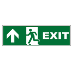 Rettungszeichen Notausgang EXIT links oben DIN EN ISO 7010 Folie 350 x 105 mm Einzeletikett