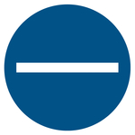 Leiterkennzeichen "-" Minus negativ Folie blau Ø 13 mm 20 Stück/Bogen
