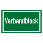 Rettungszeichen Verbandblock Folie 105 x 60 mm Einzeletikett