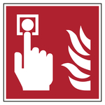 Brandschutzzeichen Brandmelder DIN EN ISO 7010 F005 Folie 100 x 100 mm Einzeletikett