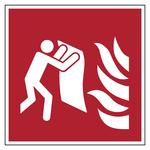 Brandschutzzeichen Feuerlöschdecke DIN EN ISO 7010 F016 Folie 100 x 100 mm Einzeletikett
