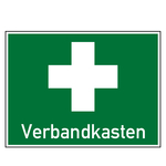 Rettungszeichen Erste Hilfe Verbandkasten Kombischild Folie 200 x 150 mm Einzeletikett