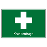 Rettungszeichen Erste Hilfe Krankentrage Kombischild