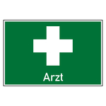 Rettungszeichen Erste Hilfe Arzt Kombischild