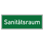 Rettungszeichen Sanit&auml;tsraum Folie 300 x 105 mm Einzeletikett