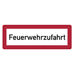 Feuerwehrzeichen Feuerwehrzufahrt DIN 4066 Folie 297 x 105 mm Einzeletikett